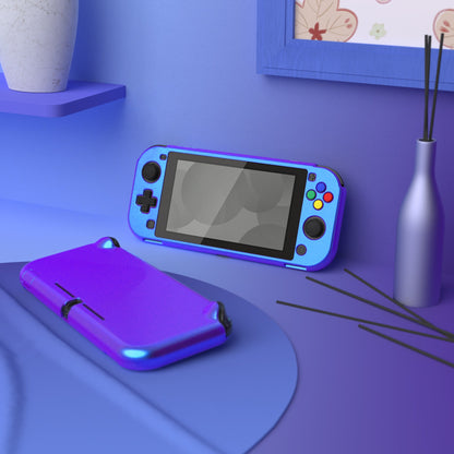 PlayVital Glossy Chameleon Purple Blue Protective Case for NS Switch Lite, Hard Cover Protector for NS Switch Lite - 1 x Black Border Tempered Glass Screen Protector Included - YYNLP001 PlayVital