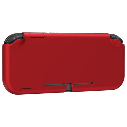 PlayVital Customized Protective Grip Case for Nintendo Switch Lite, Scarlet Red Hard Cover Protector for Nintendo Switch Lite - 1 x Black Border Tempered Glass Screen Protector Included - YYNLP003 PlayVital