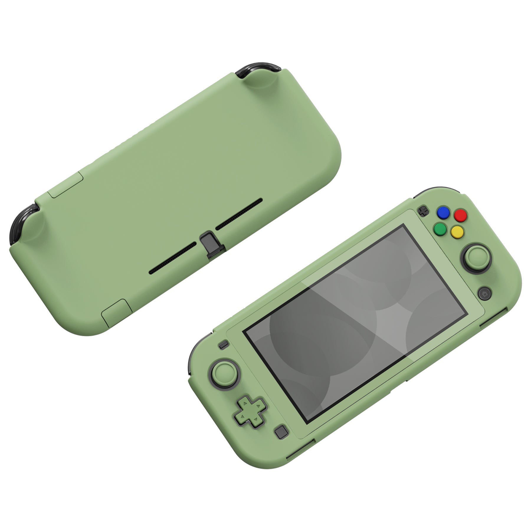 PlayVital Matcha Green Protective Case for NS Switch Lite, Hard Cover Protector for NS Switch Lite - 1 x Black Border Tempered Glass Screen Protector Included - YYNLP004 PlayVital