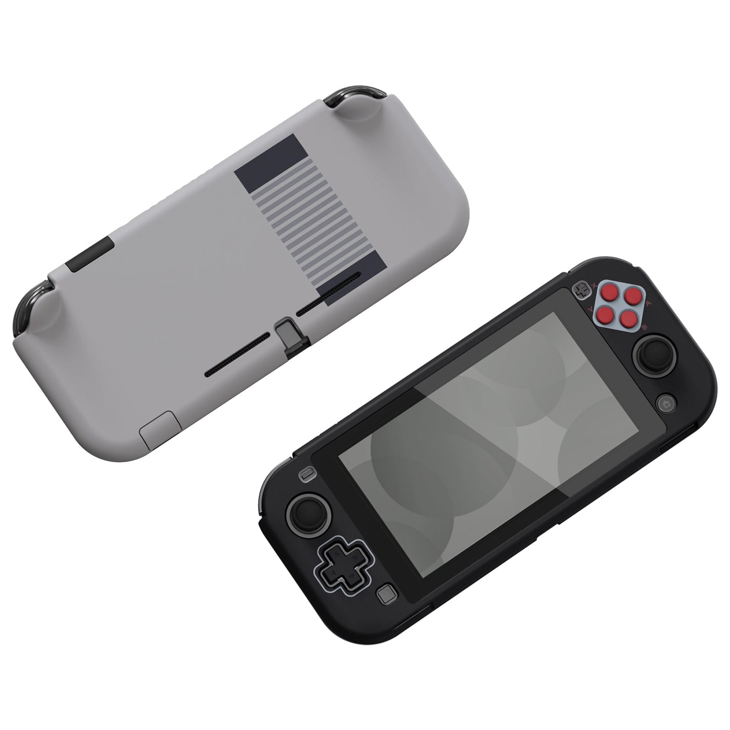 eXtremeRate PlayVital Classics NES Style Style Protective Grip Case for Nintendo Switch Lite, Hard Cover for Nintendo Switch Lite - Screen Protector & Thumb Grips & Buttons Caps Stickers Included - YYNLY001 playvital