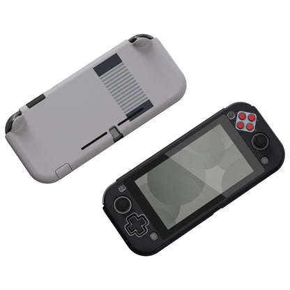 eXtremeRate PlayVital Classics NES Style Style Protective Grip Case for Nintendo Switch Lite, Hard Cover for Nintendo Switch Lite - Screen Protector & Thumb Grips & Buttons Caps Stickers Included - YYNLY001 playvital