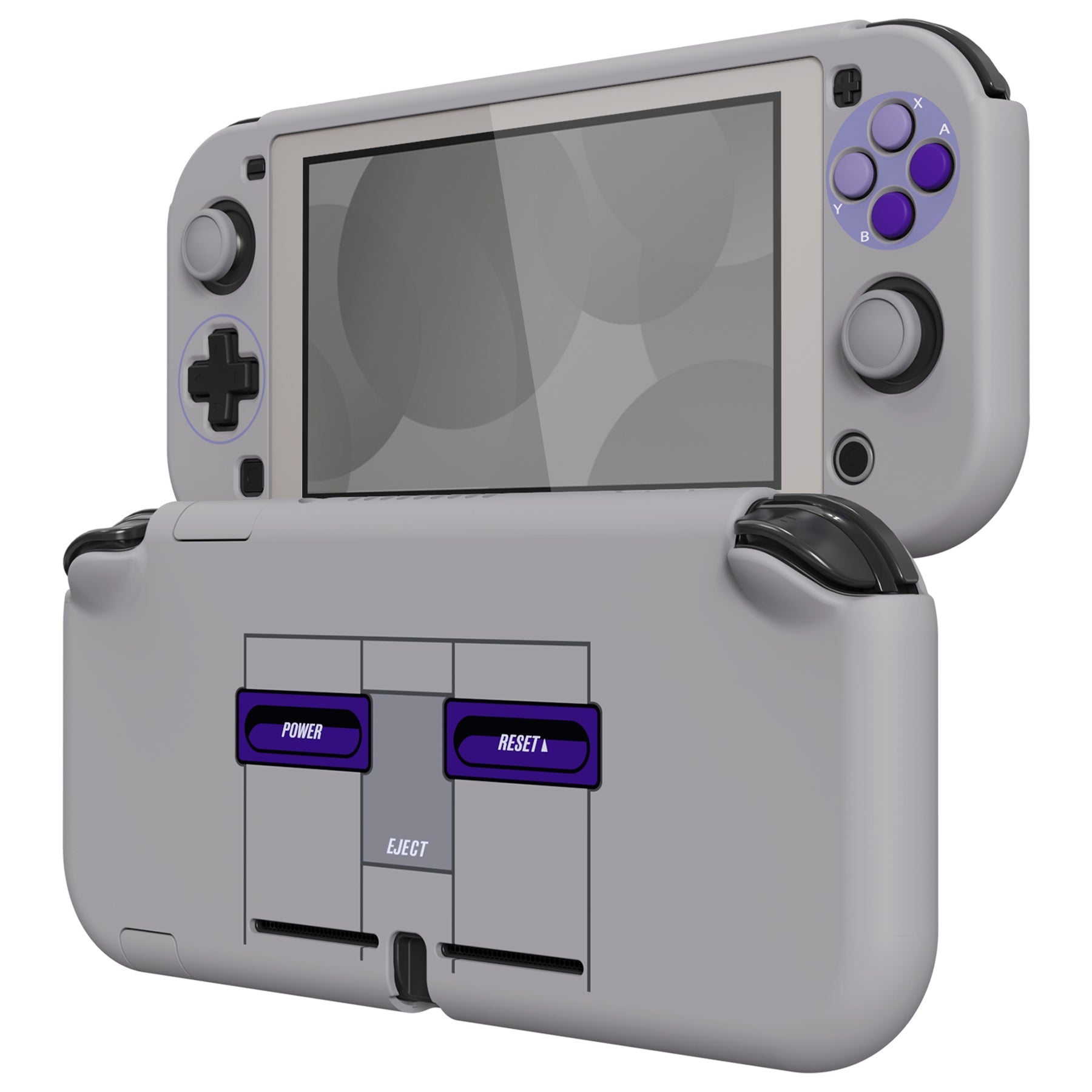 PlayVital Classics SNES Style Protective Grip Case for NS Switch Lite, Hard Cover for Nintendo Switch Lite - Screen Protector & Thumb Grips & Buttons Caps Stickers Included - YYNLY003 playvital