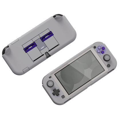 PlayVital Classics SNES Style Protective Grip Case for NS Switch Lite, Hard Cover for Nintendo Switch Lite - Screen Protector & Thumb Grips & Buttons Caps Stickers Included - YYNLY003 playvital