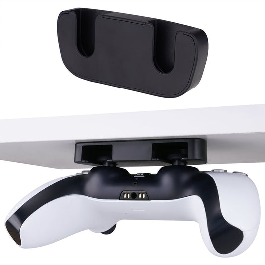 PlayVital Under Desk Controller Stand for ps5, Controller Table Mount for ps4 Controller, Controller Desk Holder Controller Organizer Display Stand Gaming Accessories for ps5/4 - Black - ZJPFM002 PlayVital